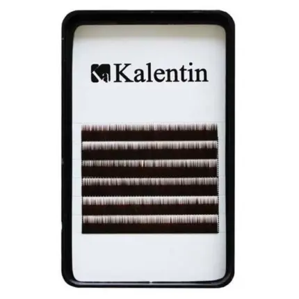 Kalentin Extensión de Cejas Planas Marrón Oscuro 7mm